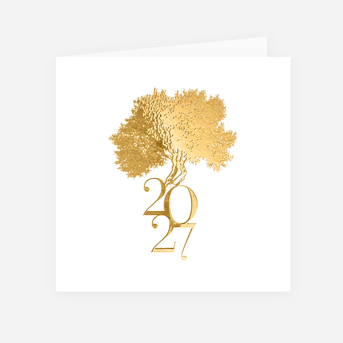 Arbre Précieux | Vœux professionnels • Carte de voeux dorure • Carré double photo N° 1