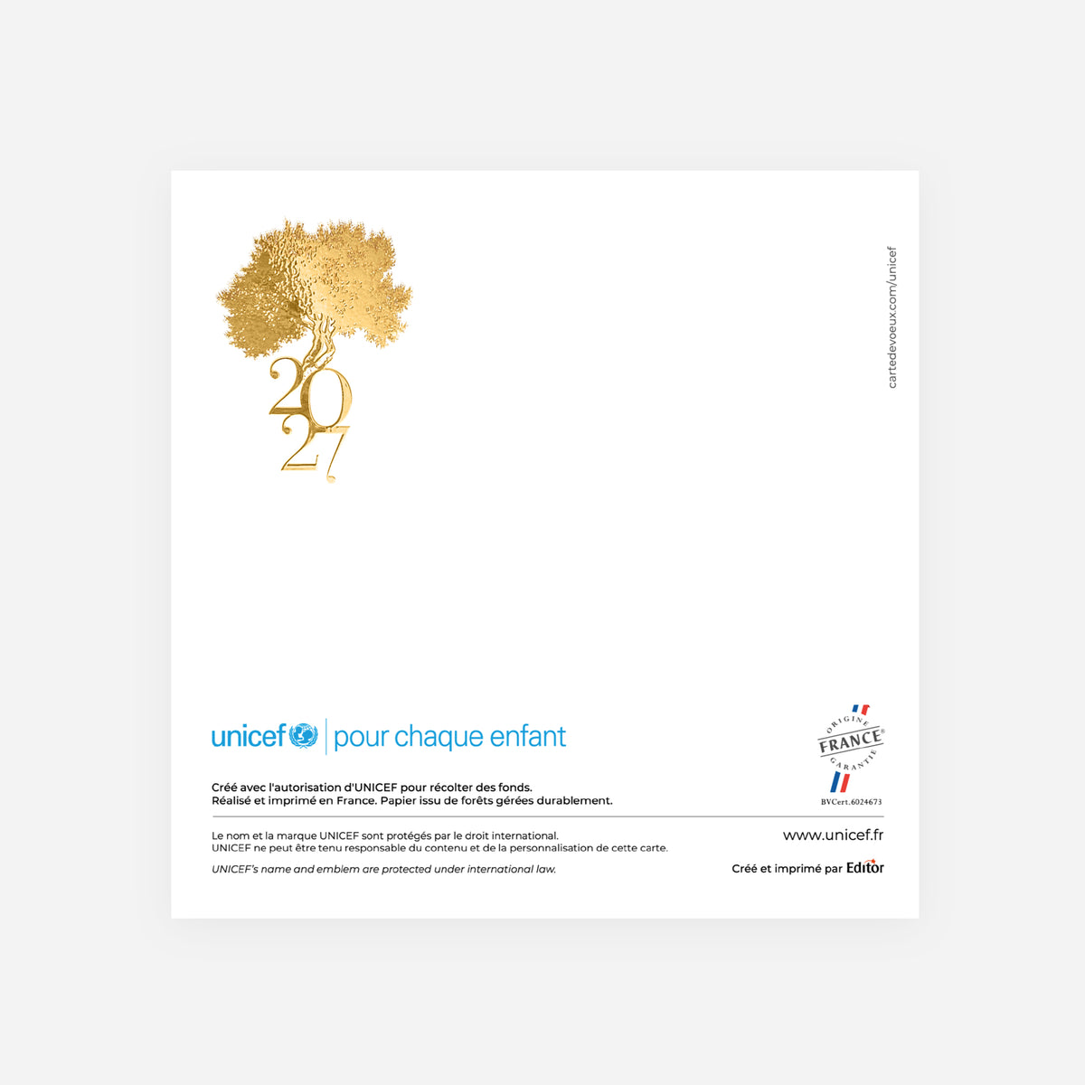 Arbre Précieux | Vœux professionnels • Carte de voeux dorure • Carré double photo N° 3