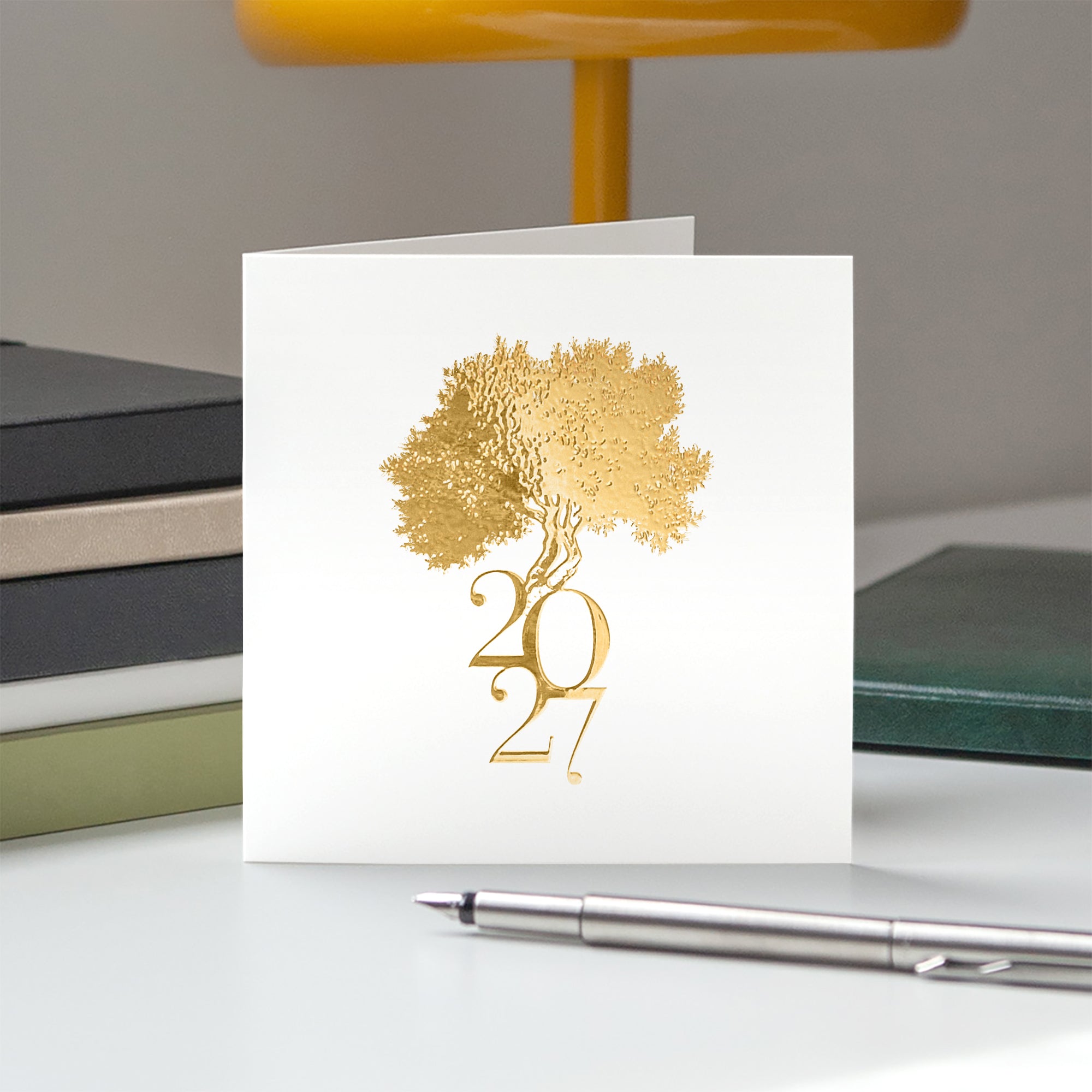 Arbre Précieux | Vœux professionnels • Carte de voeux dorure • Carré double photo N° 5