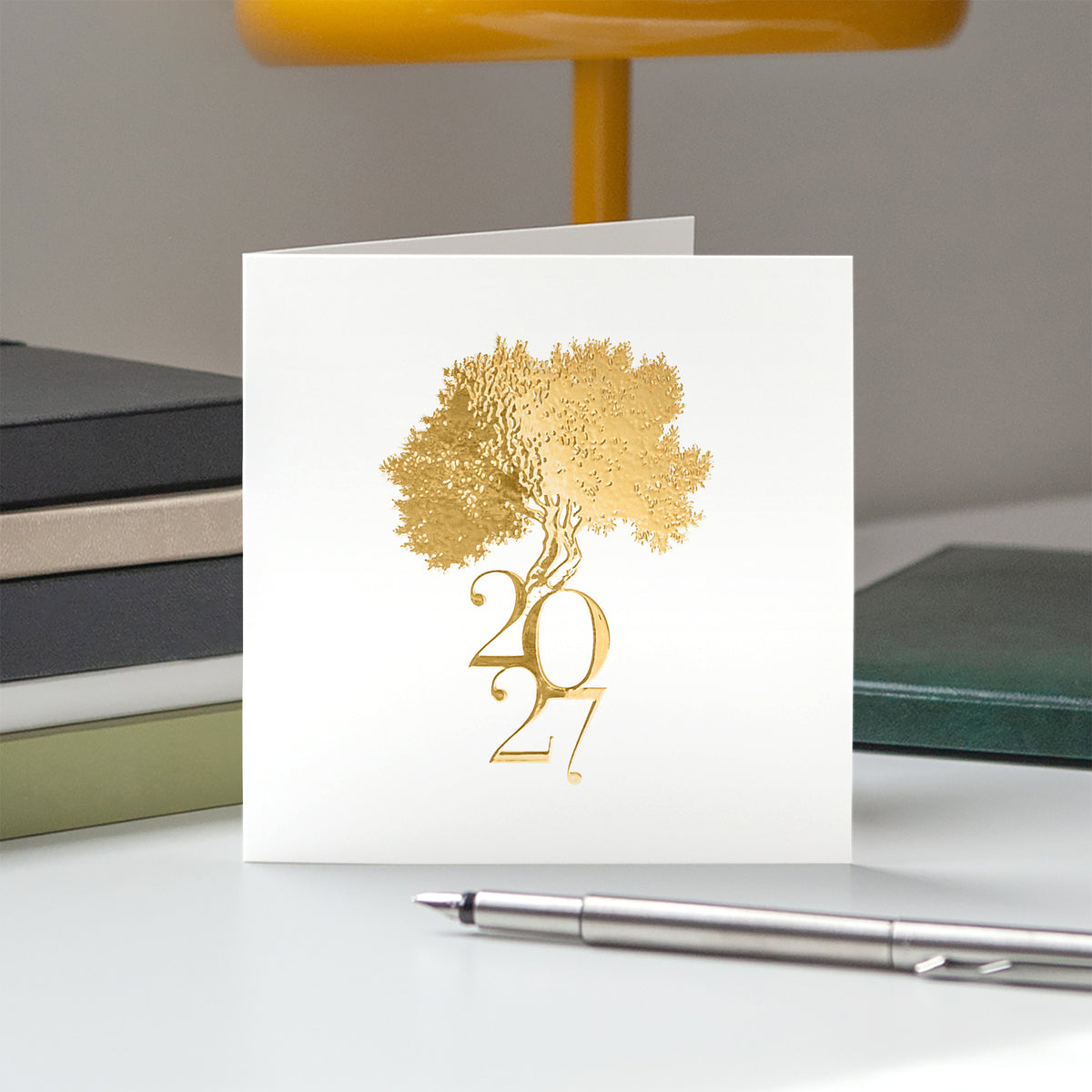 Arbre Précieux | Vœux professionnels • Carte de voeux dorure • Carrée pliable photo N° 5