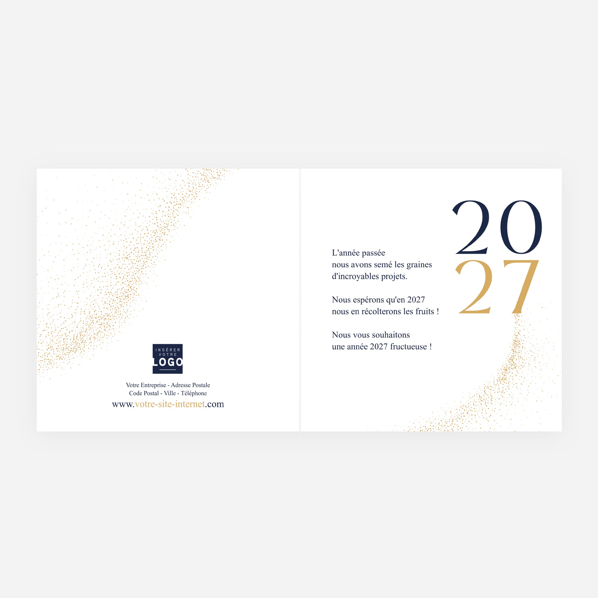 Sillage d’Or | Vœux professionnels • Carte de voeux dorure • Carré double photo N° 2