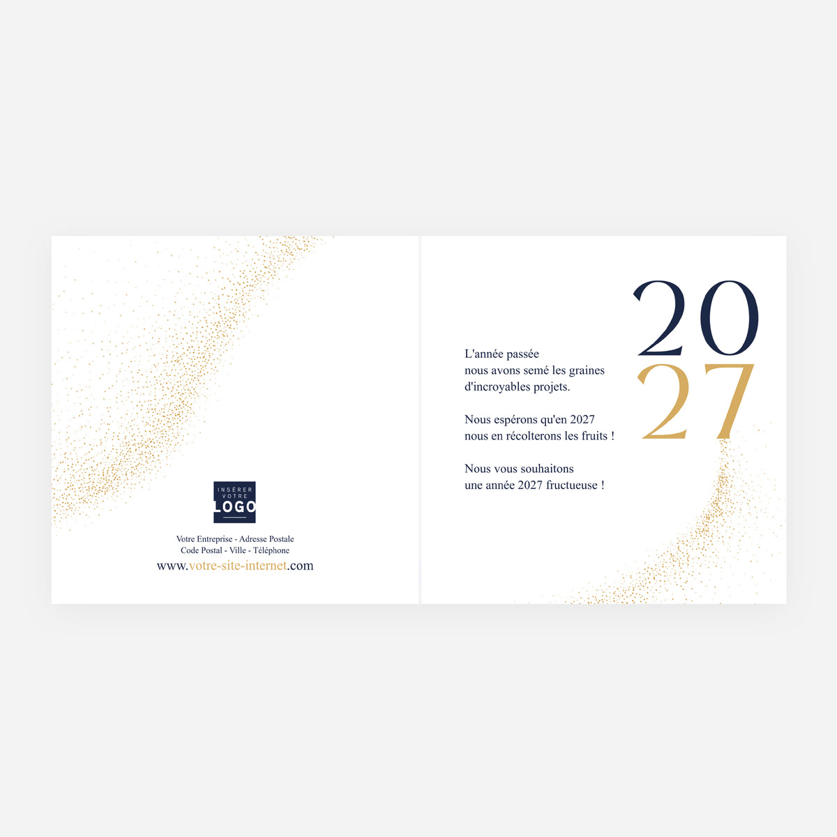 Sillage d’Or | Vœux professionnels • Carte de voeux dorure • Carrée pliable photo N° 2