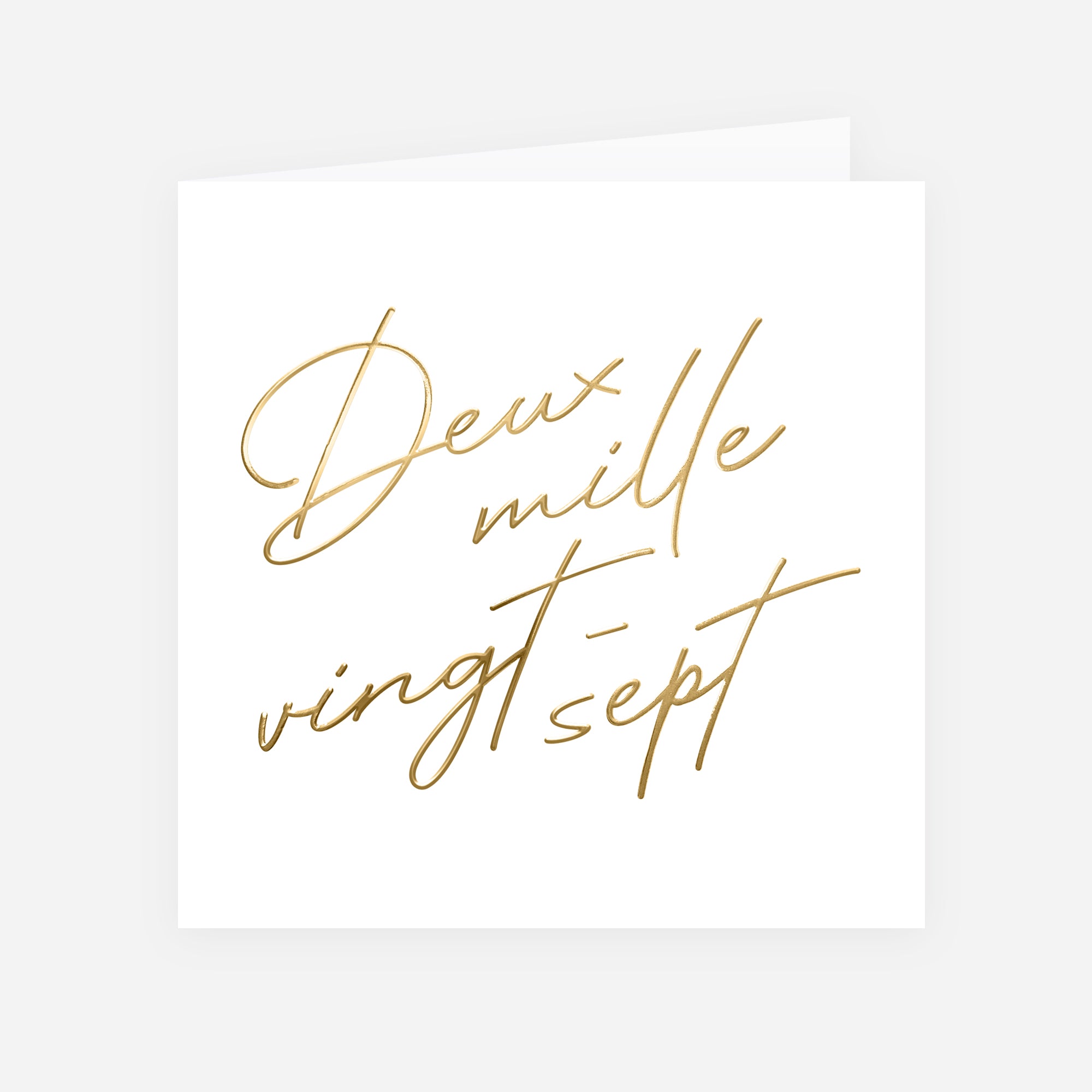 Écriture Précieuse | Vœux professionnels • Carte de voeux dorure • Carrée pliable photo N° 1