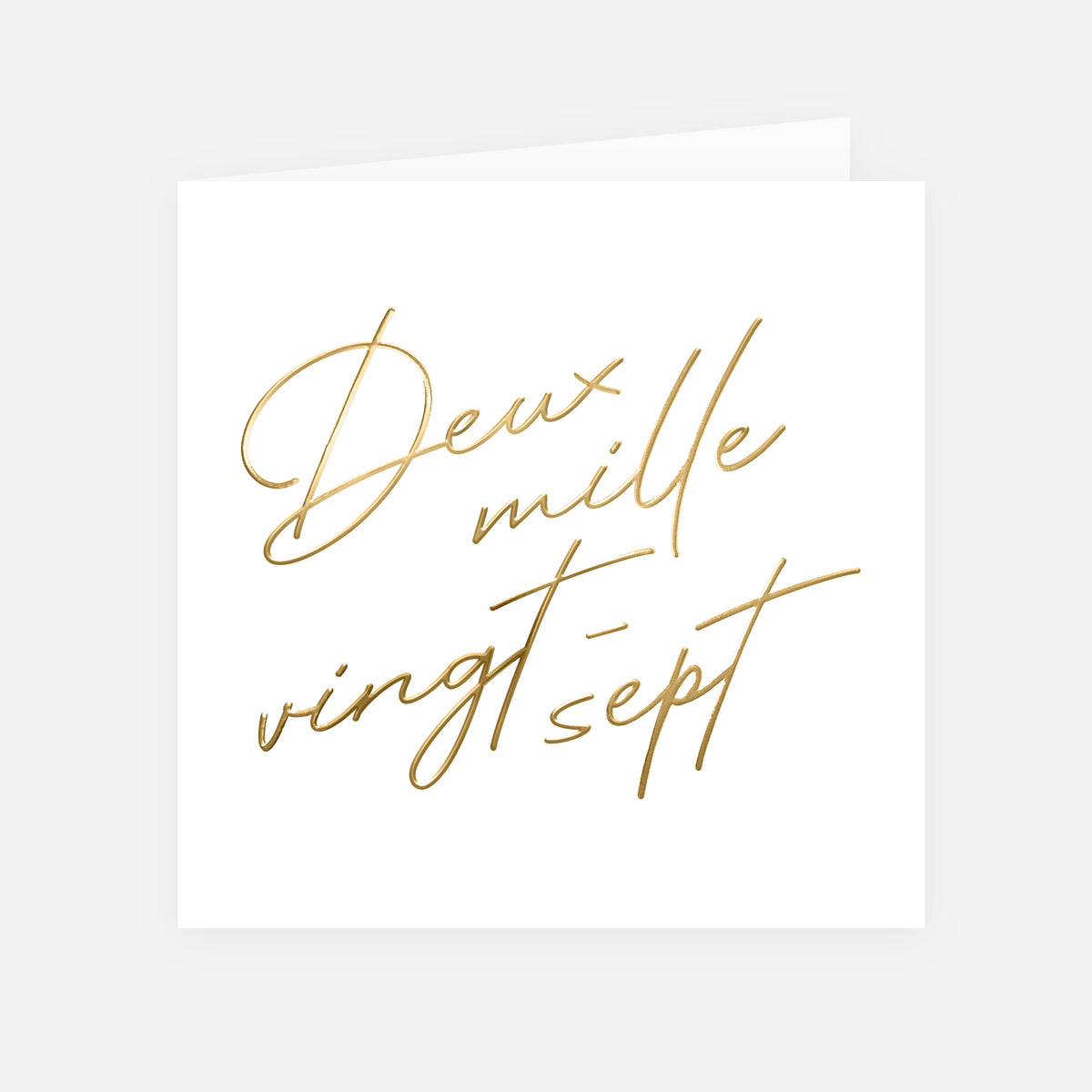 Écriture Précieuse | Vœux professionnels • Carte de voeux dorure • Carrée pliable photo N° 1