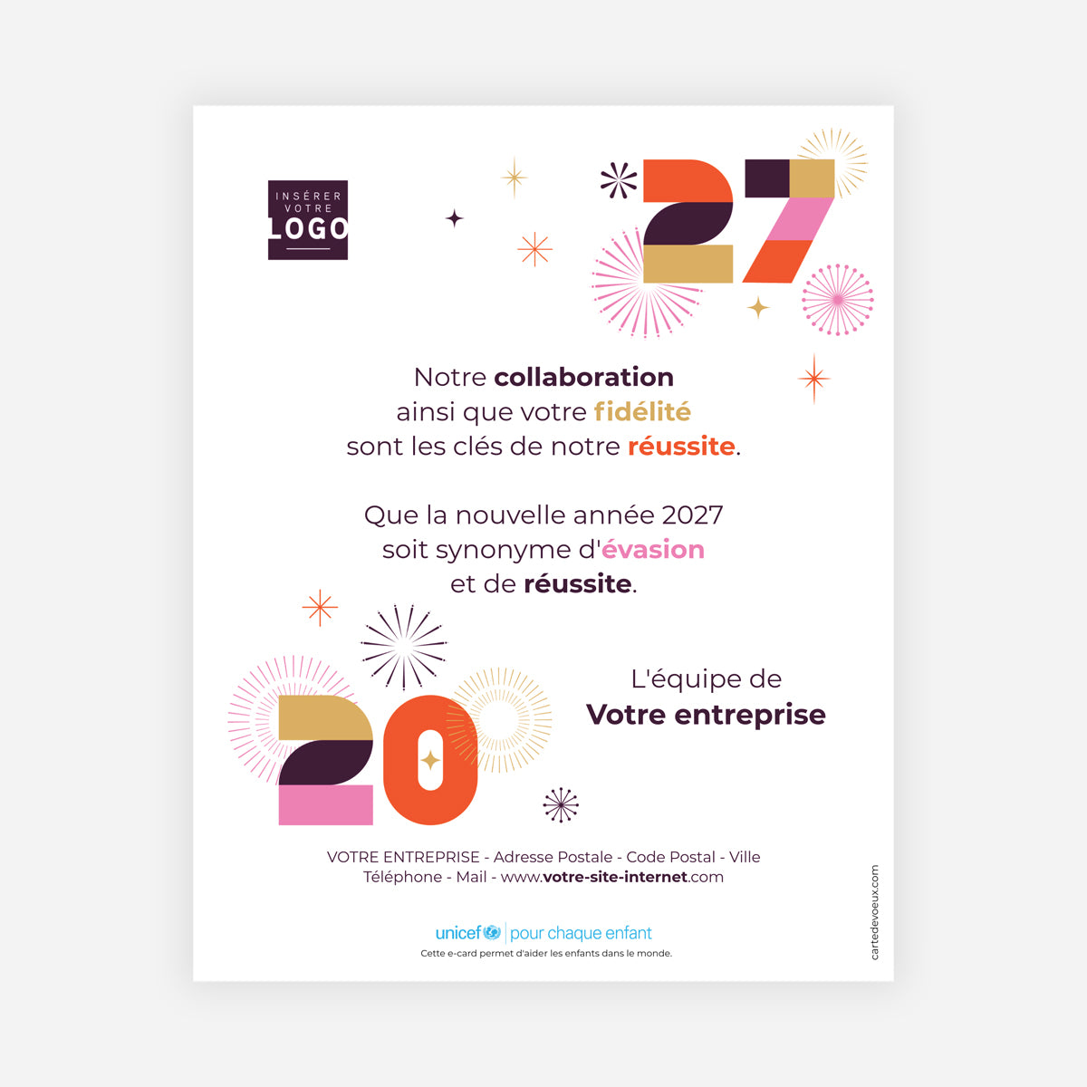 Éclat Pop | Vœux professionnels • Carte virtuelle • eCard Image photo N° 1