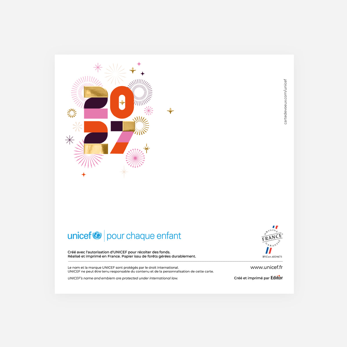 Éclat Pop | Vœux professionnels • Carte de voeux dorure • Carrée pliable photo N° 3