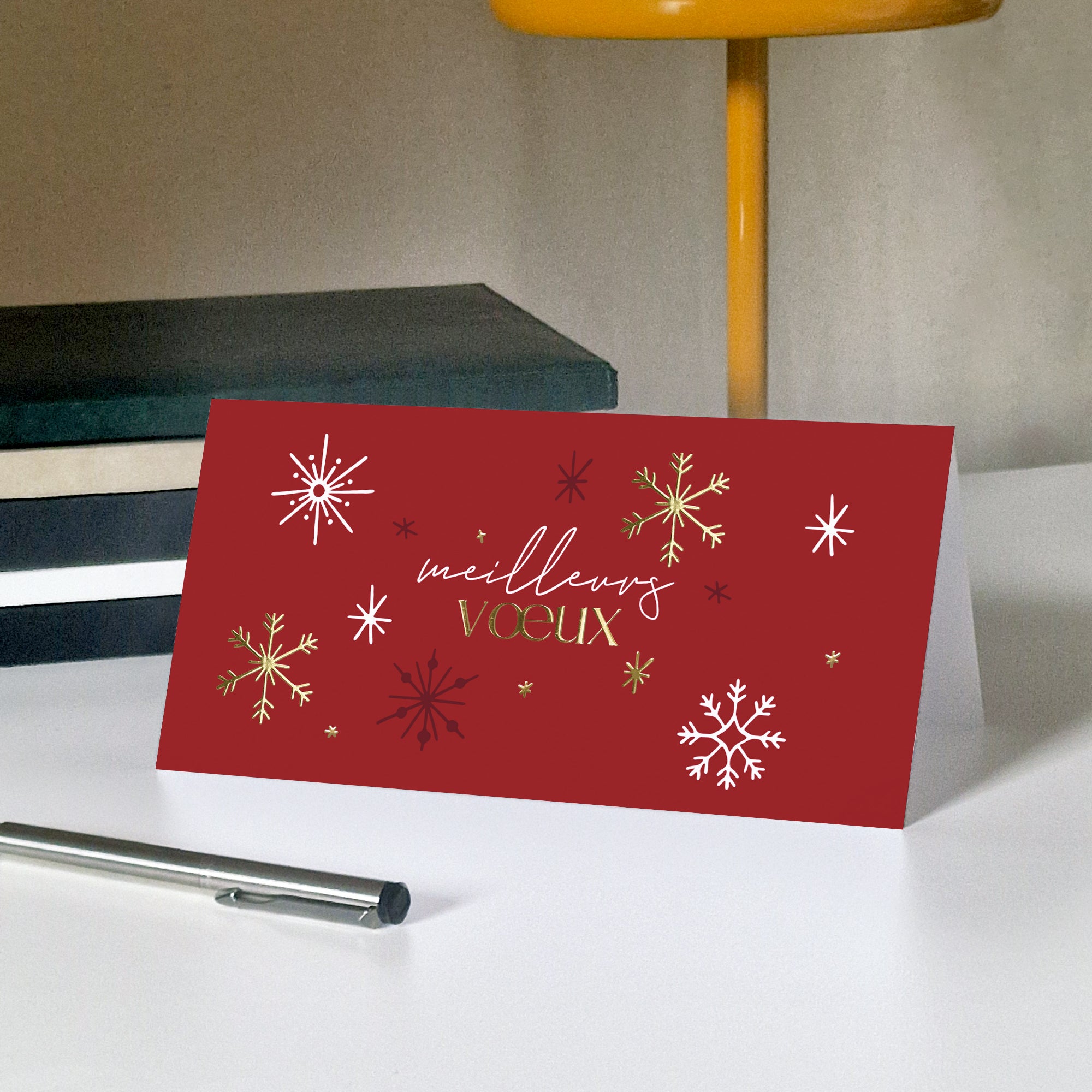 Ronde de Flocons | Vœux professionnels • Carte de voeux • Panoramique pliable photo N° 5