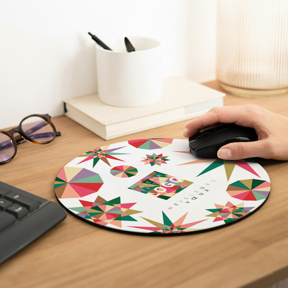 Étoile lumineuse | Cadeau entreprise • Tapis de souris • Ø 20 cm photo N° 2
