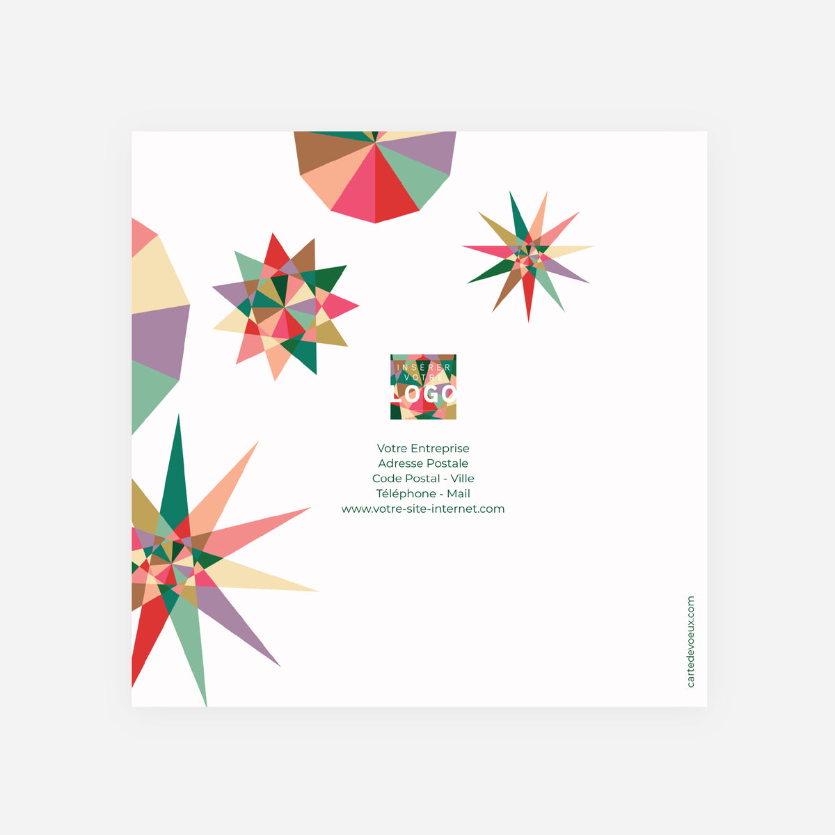 Étoile lumineuse | Vœux professionnels • Carte de voeux • Carrée pliable photo N° 3