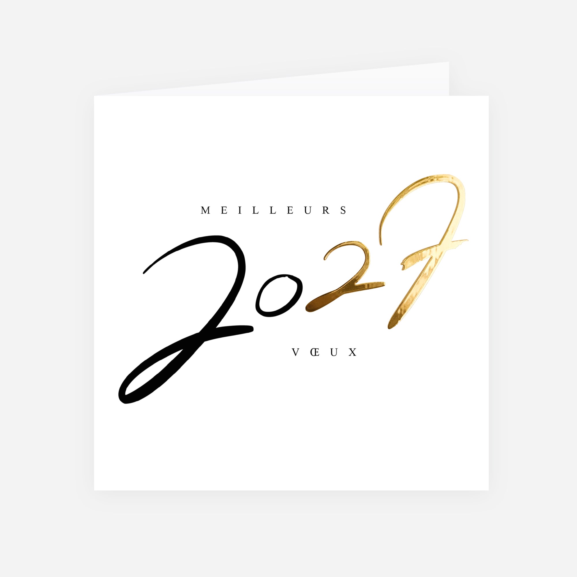 Alliance Graphique | Vœux professionnels • Carte de voeux dorure • Carré double photo N° 1