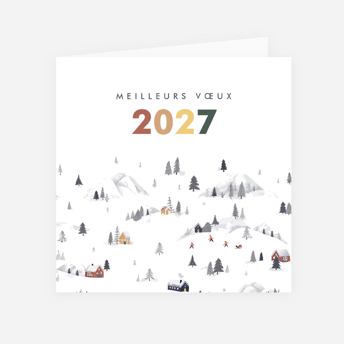 Village d’Hiver | Vœux professionnels • Carte de voeux • Carrée pliable photo N° 1