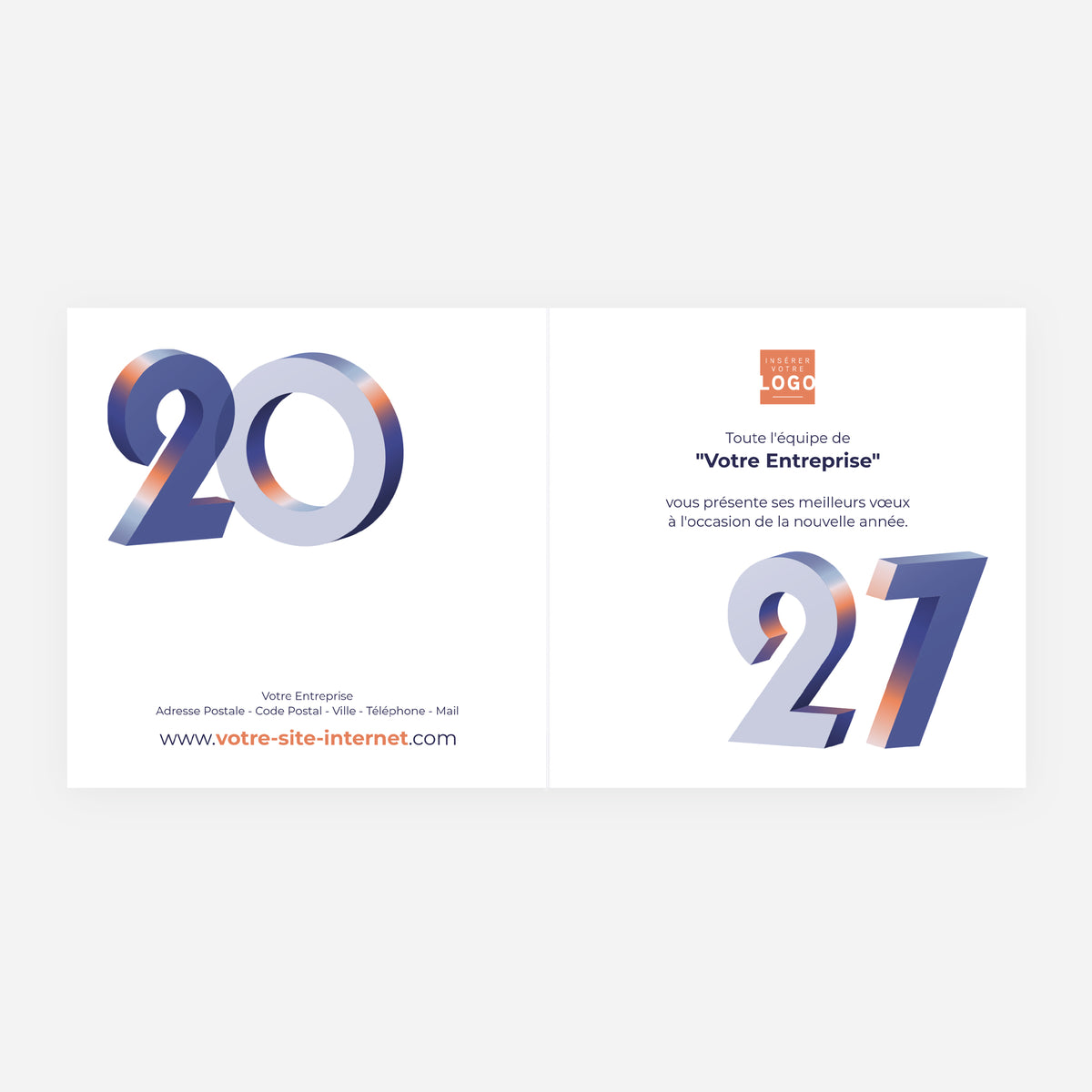 Dimension Élégante | Vœux professionnels • Carte de voeux • Carrée pliable photo N° 2