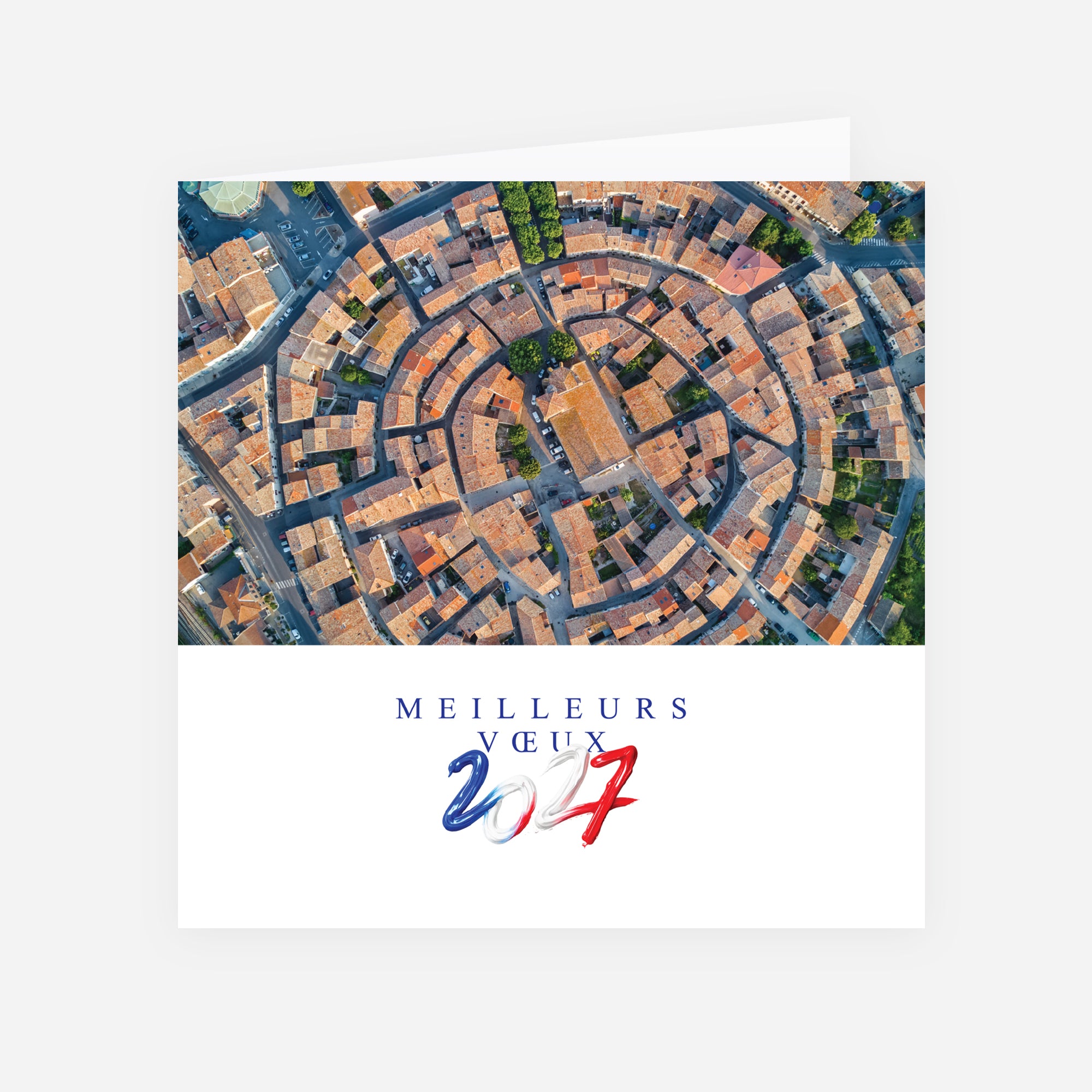 Cœur de Commune | Vœux professionnels • Carte de voeux • Carré double photo N° 1
