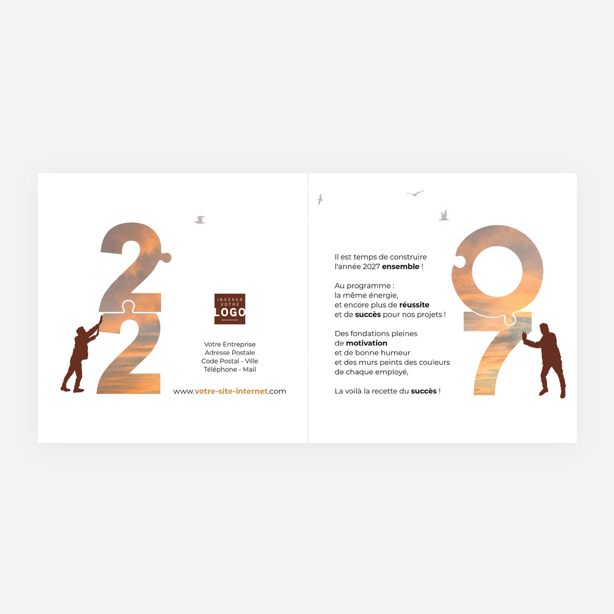 Avenir Partagé | Vœux professionnels • Carte de voeux • Carrée pliable photo N° 2