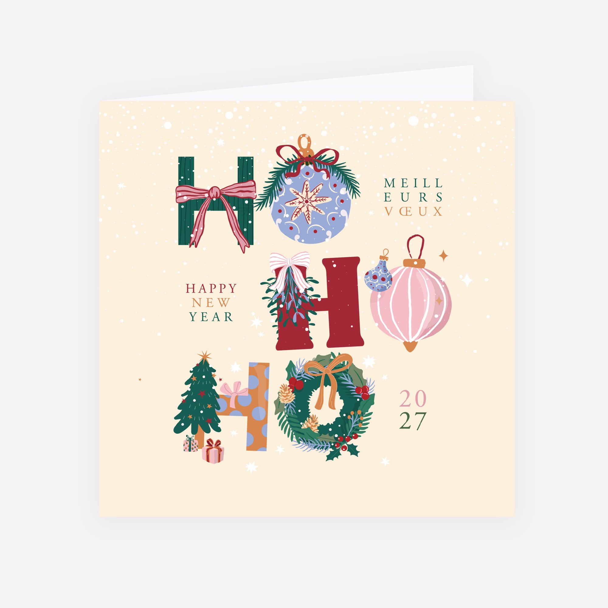 Ho ho déco | Vœux professionnels • Carte de voeux • Carré double photo N° 1