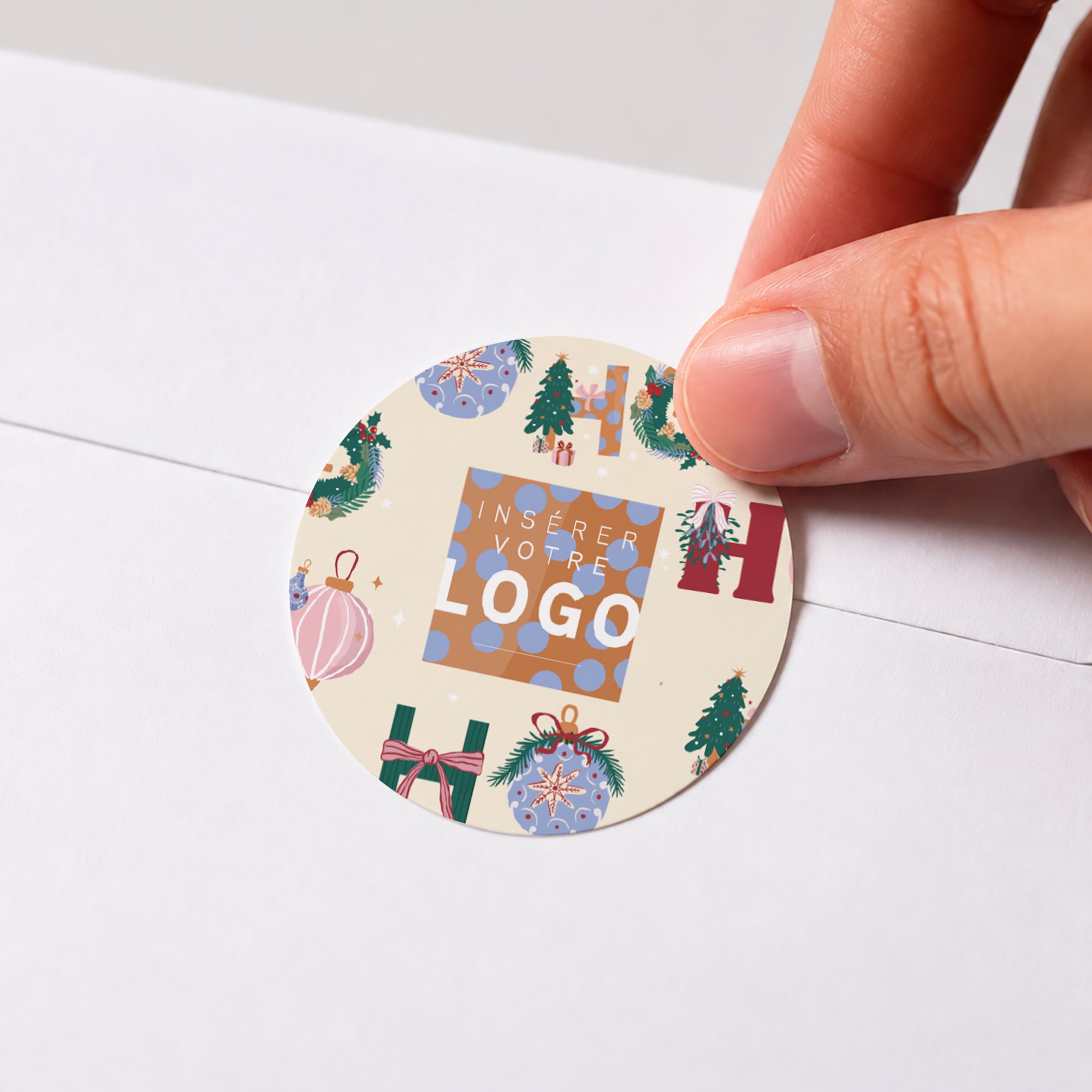 Ho ho déco | Vœux professionnels • Sticker • Rond photo N° 1