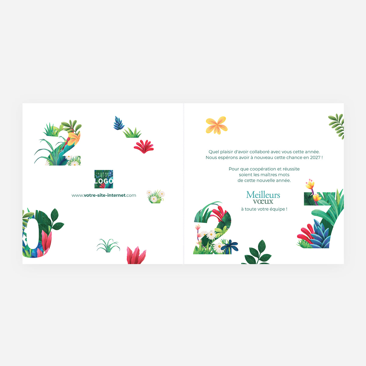 Horizon Verdoyant | Vœux professionnels • Carte de voeux • Carrée pliable photo N° 2