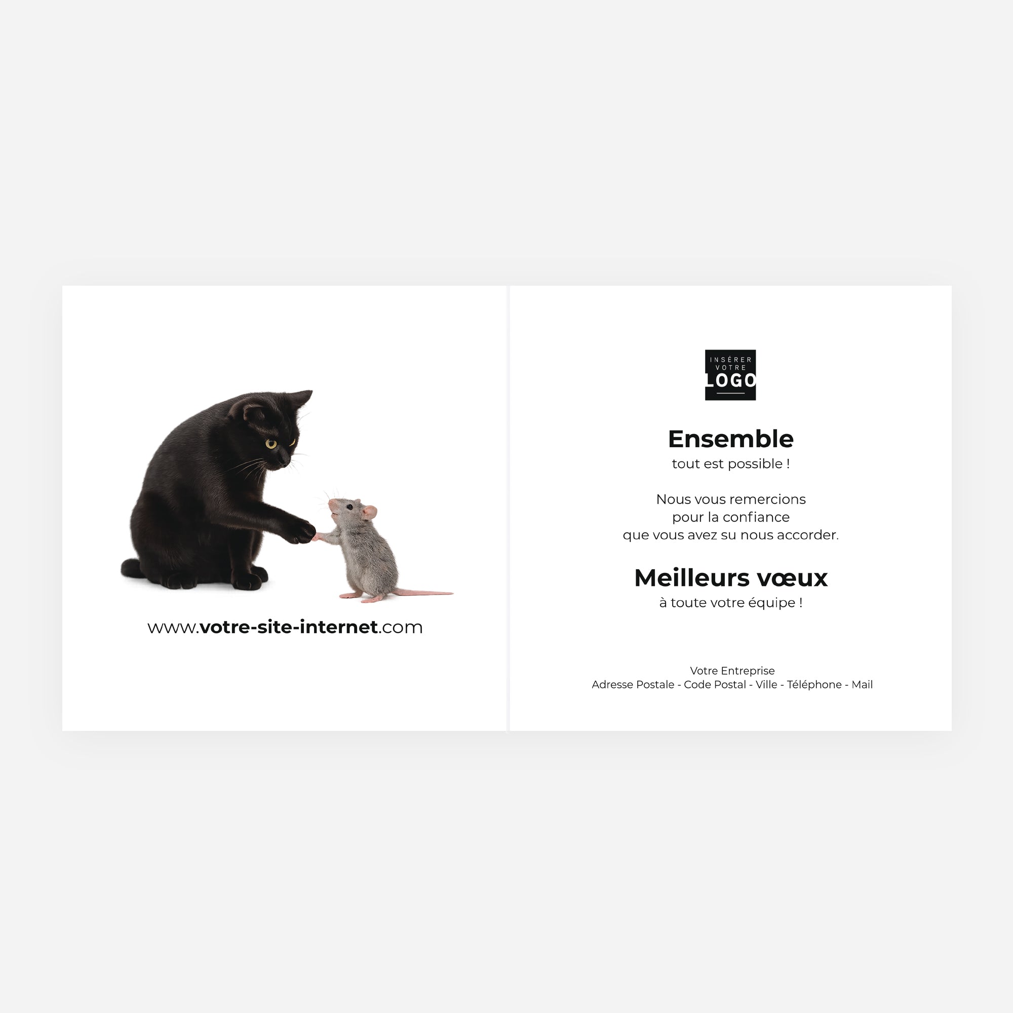 Œil sur l’Avenir | Vœux professionnels • Carte de voeux • Carré double photo N° 2