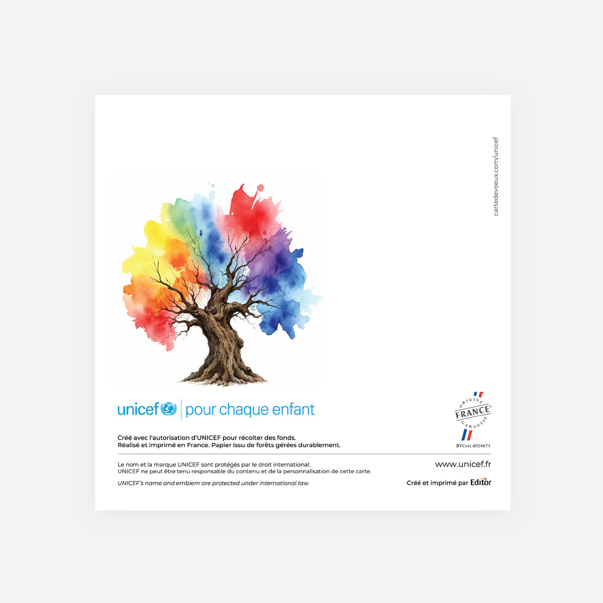 Arbre d’Harmonie | Vœux professionnels • Carte de voeux • Carrée pliable photo N° 3
