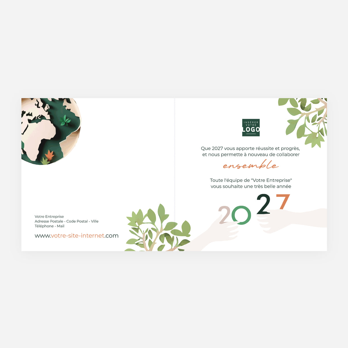 Terre de Liens | Vœux professionnels • Carte de voeux • Carrée pliable photo N° 2