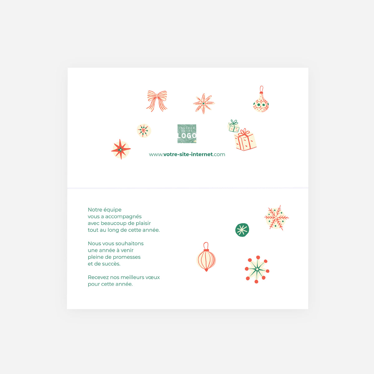 Noël Enchanté | Vœux professionnels • Carte de voeux • Panoramique pliable photo N° 2