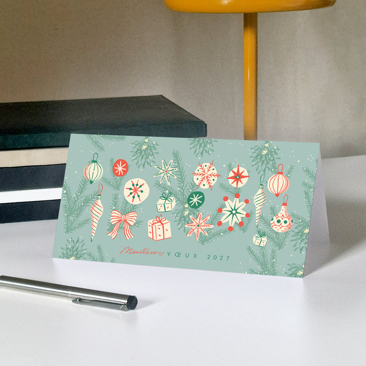 Noël Enchanté | Vœux professionnels • Carte de voeux • Panoramique pliable photo N° 5