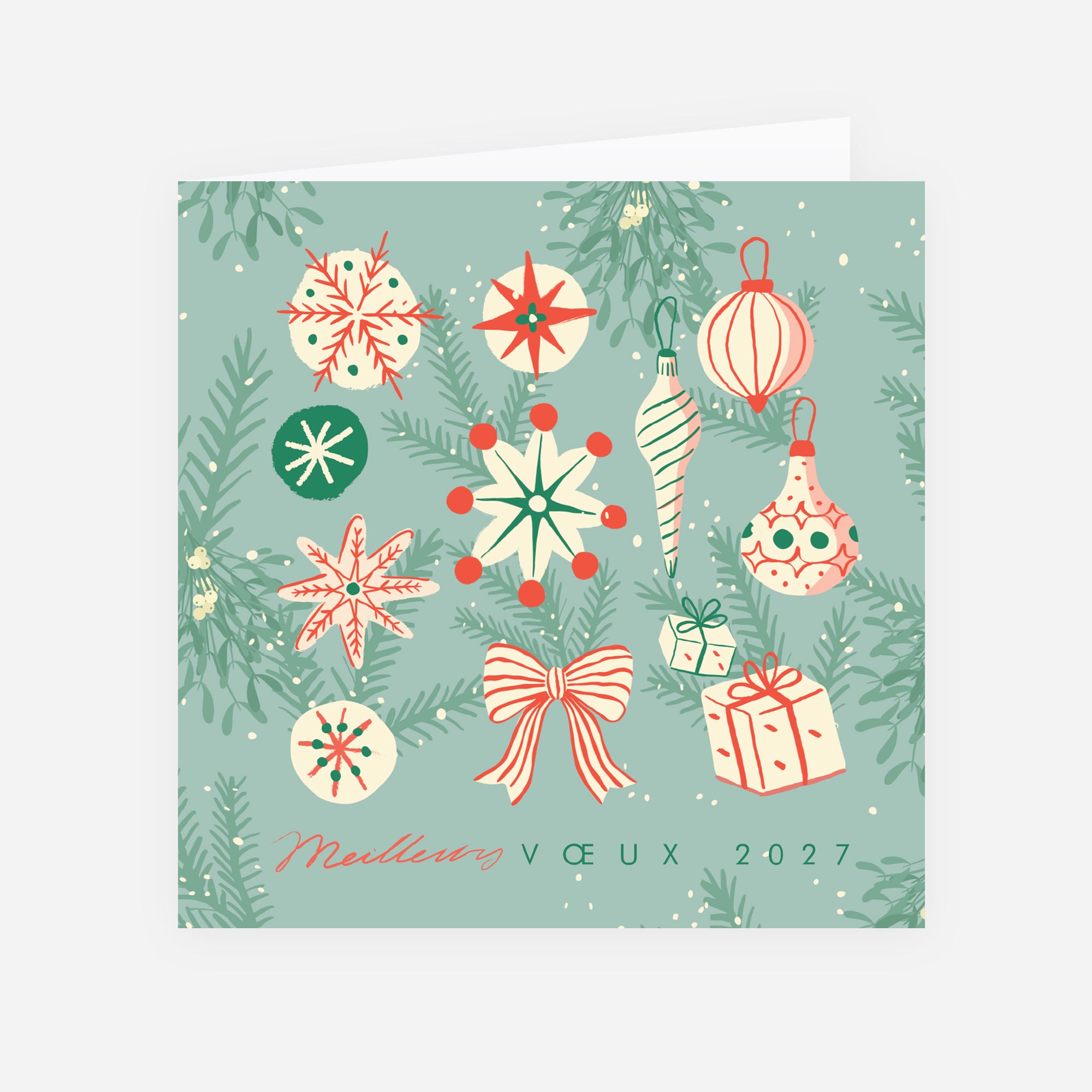 Noël Enchanté | Vœux professionnels • Carte de voeux • Carré double photo N° 1
