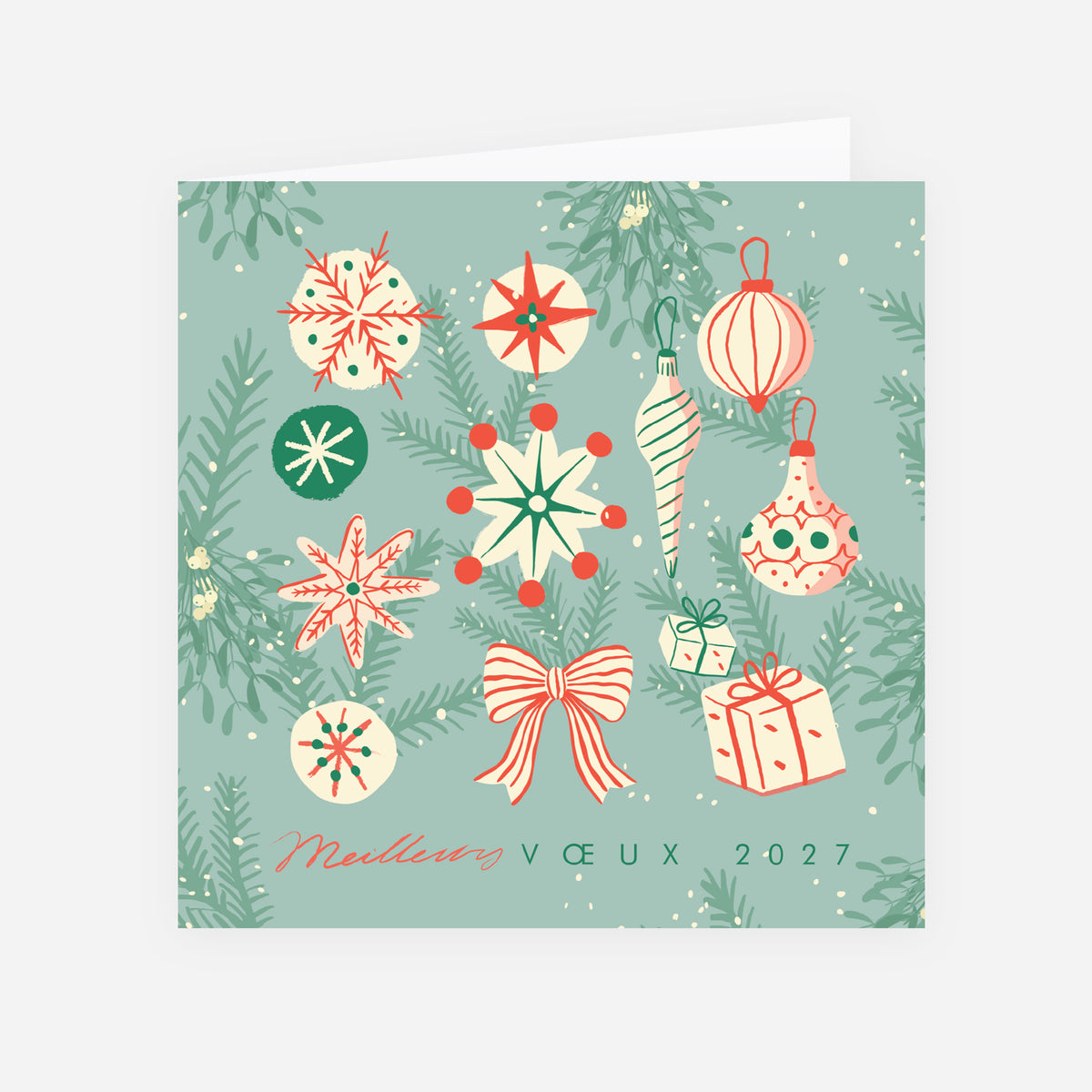 Noël Enchanté | Vœux professionnels • Carte de voeux • Carrée pliable photo N° 1