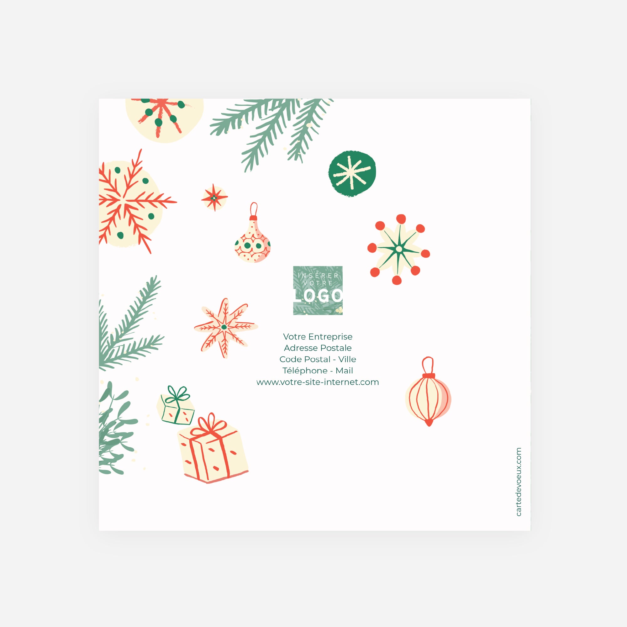 Noël Enchanté | Vœux professionnels • Carte de voeux • Carré double photo N° 3
