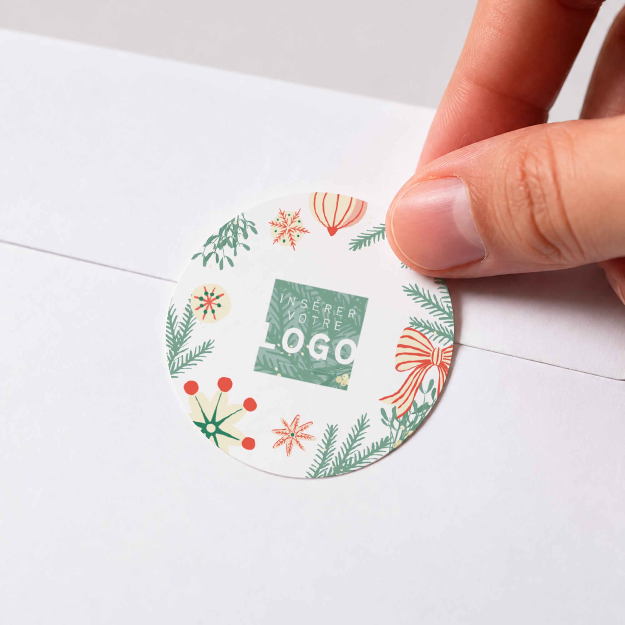 Noël Enchanté | Vœux professionnels • Sticker • Rond photo N° 1