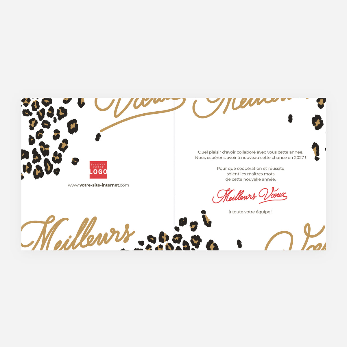 Jungle chic | Vœux professionnels • Carte de voeux • Carrée pliable photo N° 2