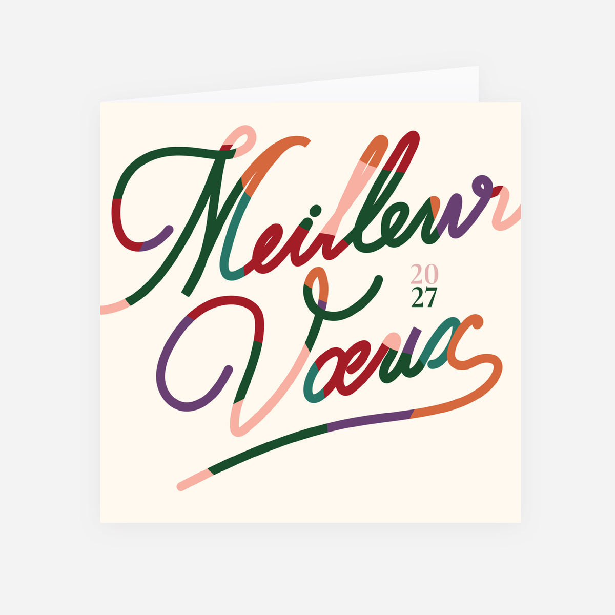 Vœux Calligraphiés | Vœux professionnels • Carte de voeux • Carrée pliable photo N° 1