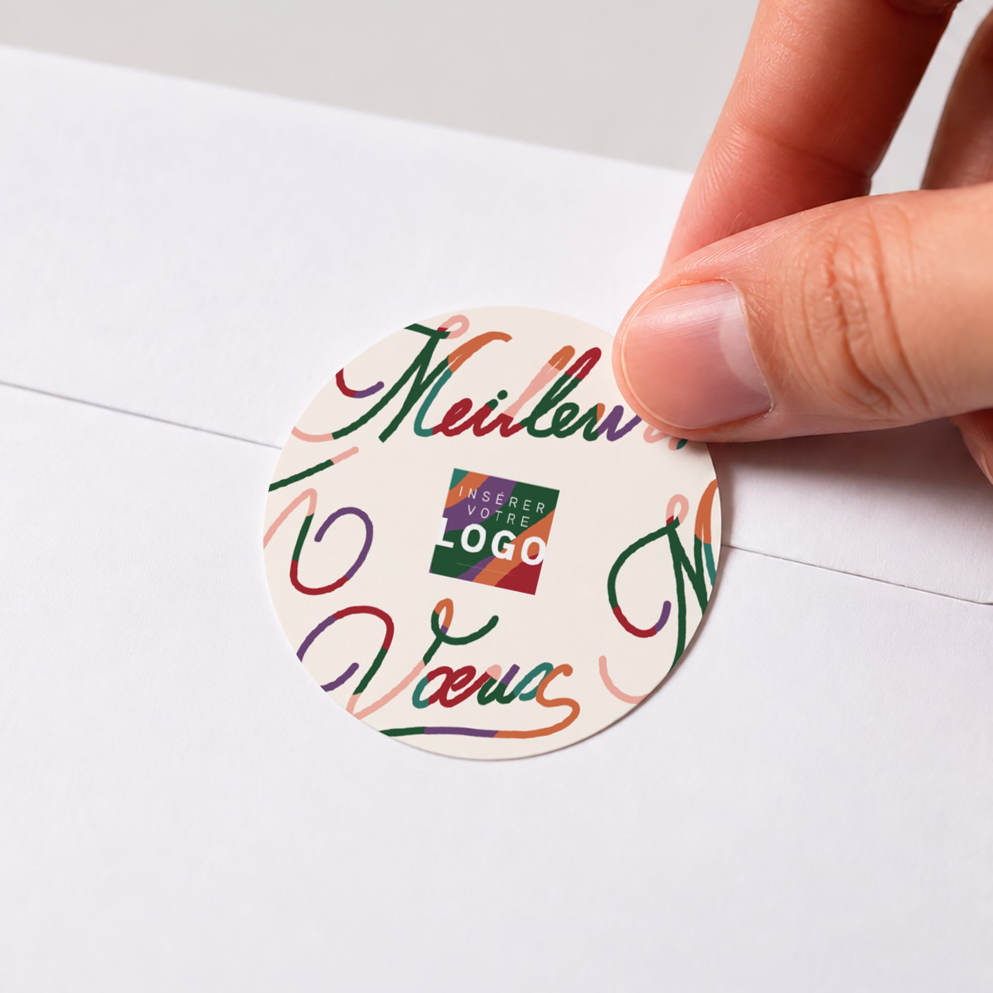 Vœux Calligraphiés | Vœux professionnels • Sticker • Rond photo N° 1