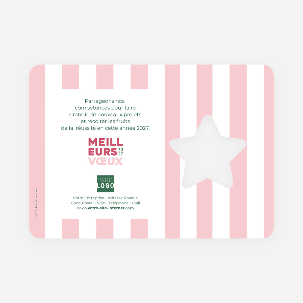 Chic Pastel | Vœux professionnels • Carte de voeux • Étoile découpée photo N° 2