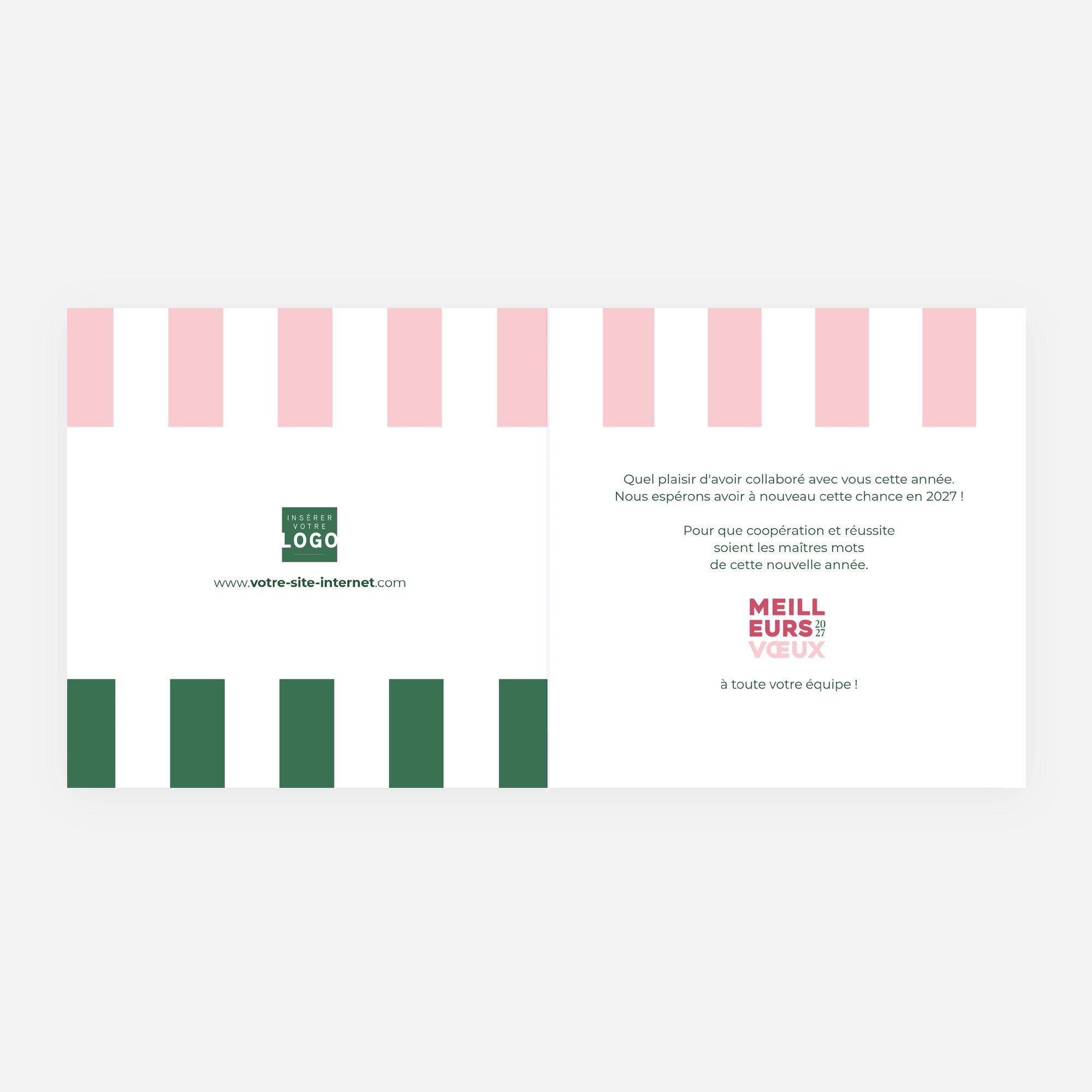 Chic Pastel | Vœux professionnels • Carte de voeux • Carré double photo N° 2