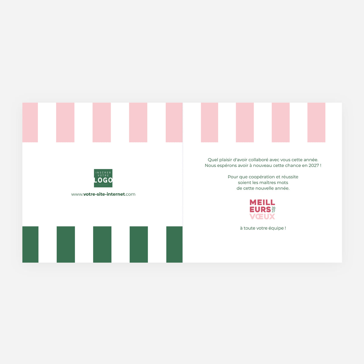Chic Pastel | Vœux professionnels • Carte de voeux • Carrée pliable photo N° 2