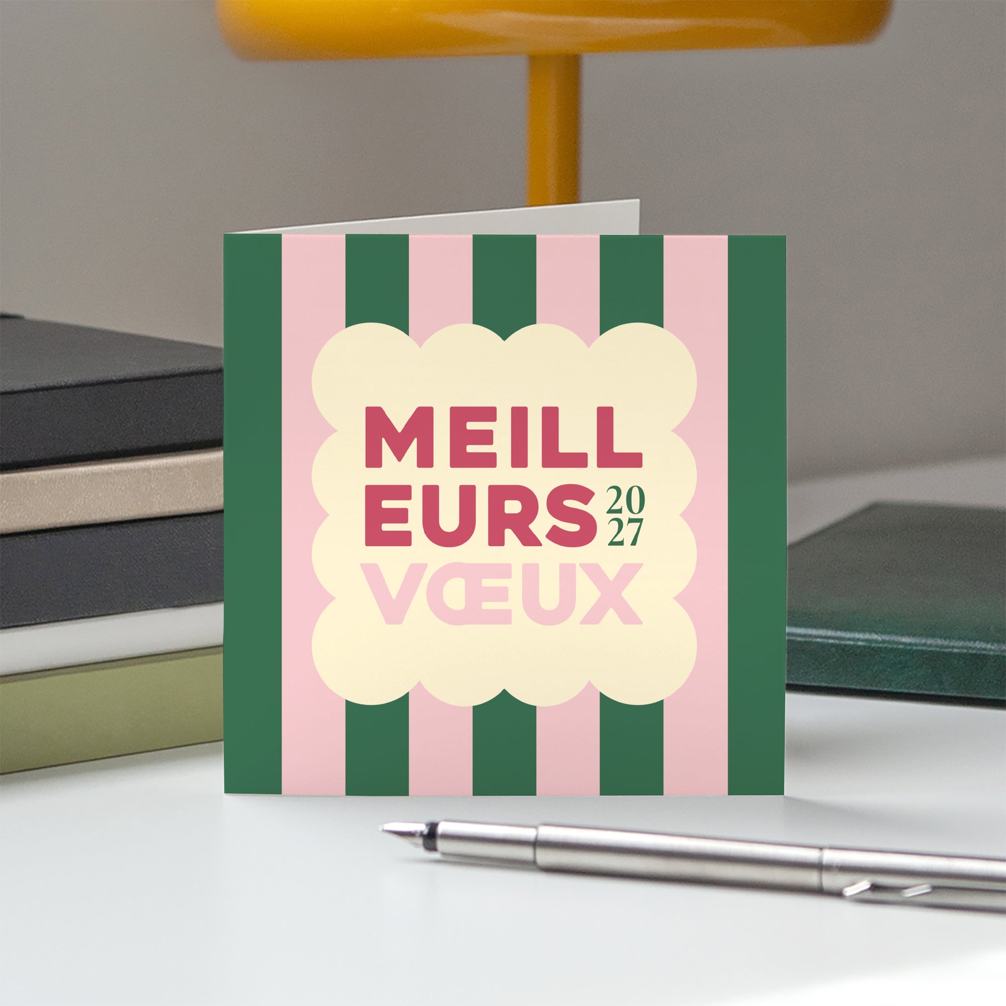 Chic Pastel | Vœux professionnels • Carte de voeux • Carré double photo N° 5