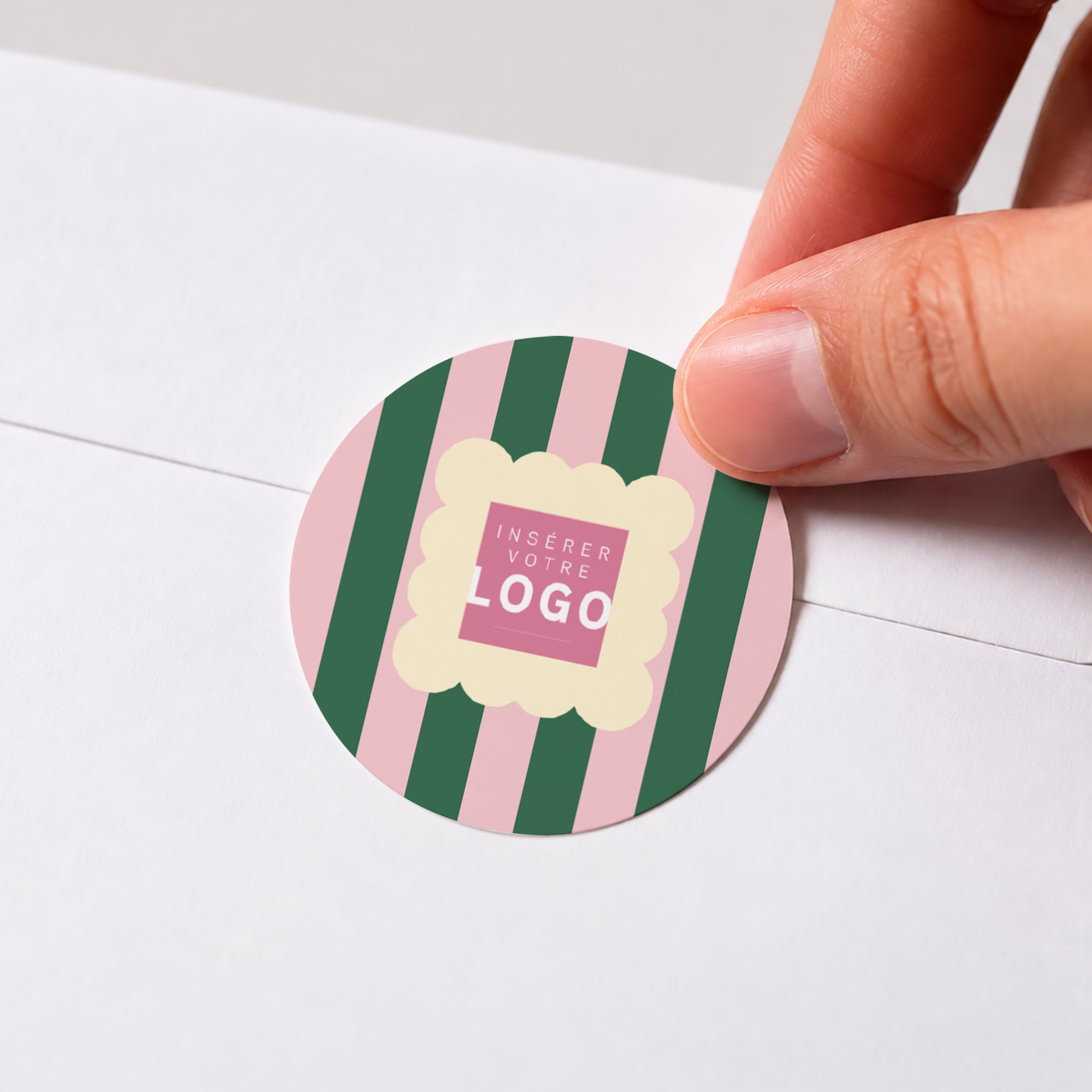 Chic Pastel | Vœux professionnels • Sticker • Rond photo N° 1