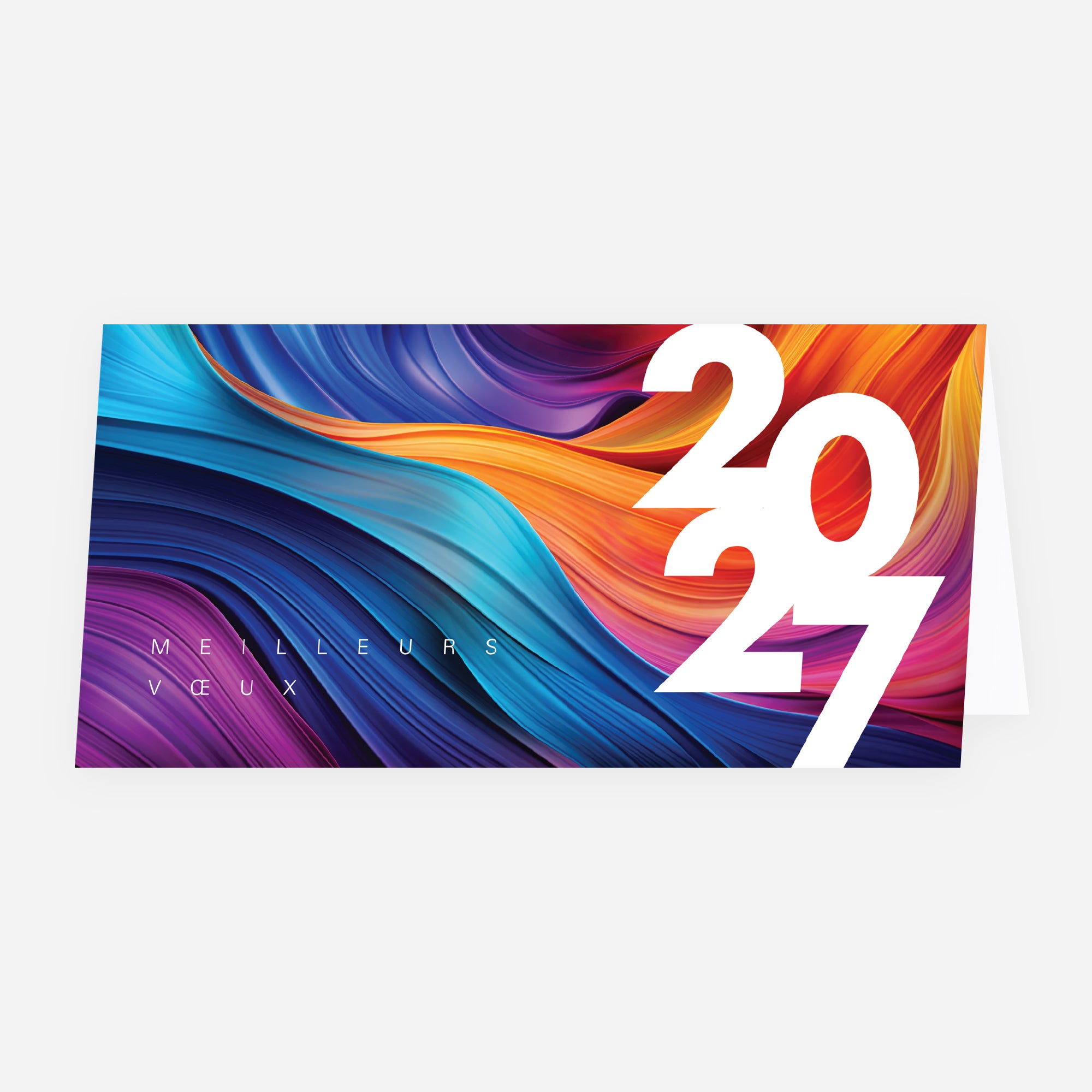 Vagues de Couleur | Vœux professionnels • Carte de voeux • Panoramique pliable photo N° 1
