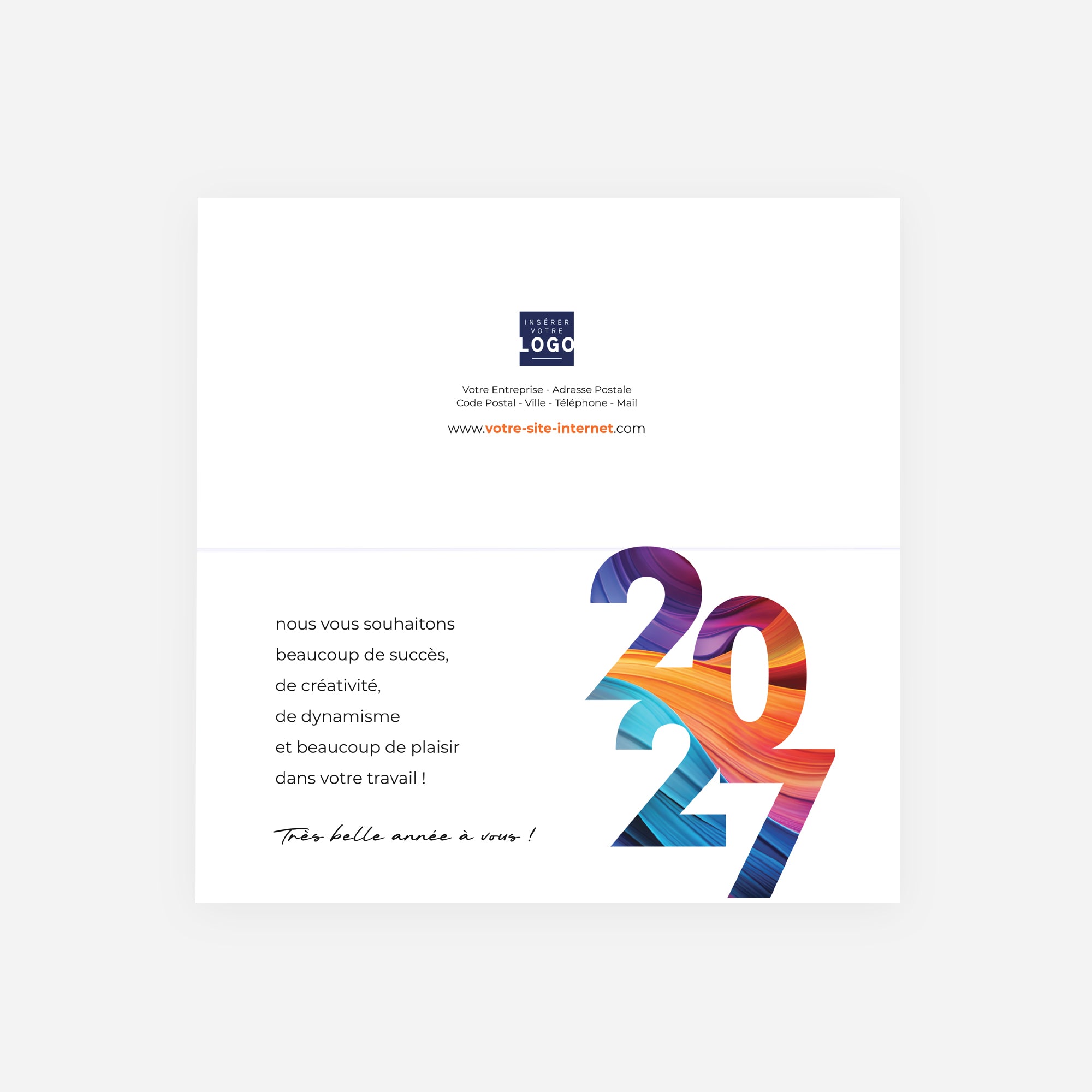 Vagues de Couleur | Vœux professionnels • Carte de voeux • Panoramique pliable photo N° 2