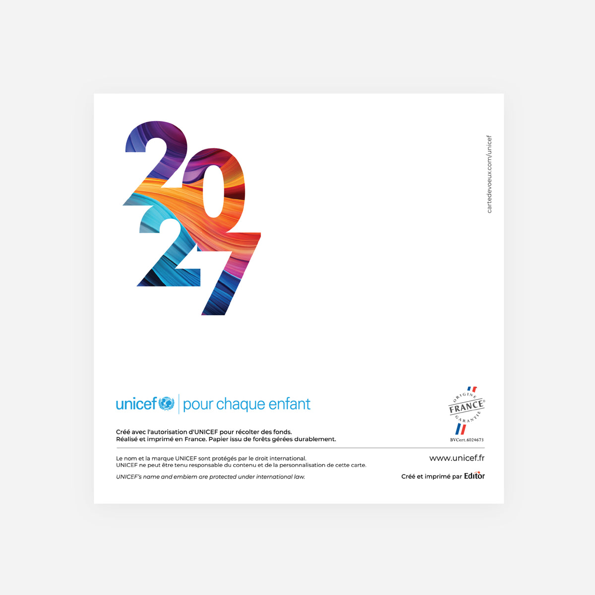 Vagues de Couleur | Vœux professionnels • Carte de voeux • Carrée pliable photo N° 3