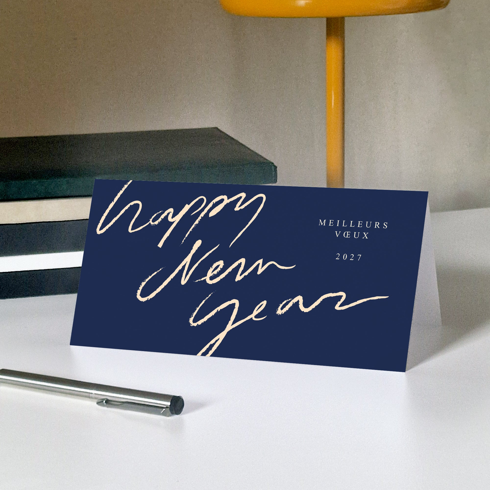 Geste Manuscrit | Vœux professionnels • Carte de voeux • Rectangle double photo N° 5