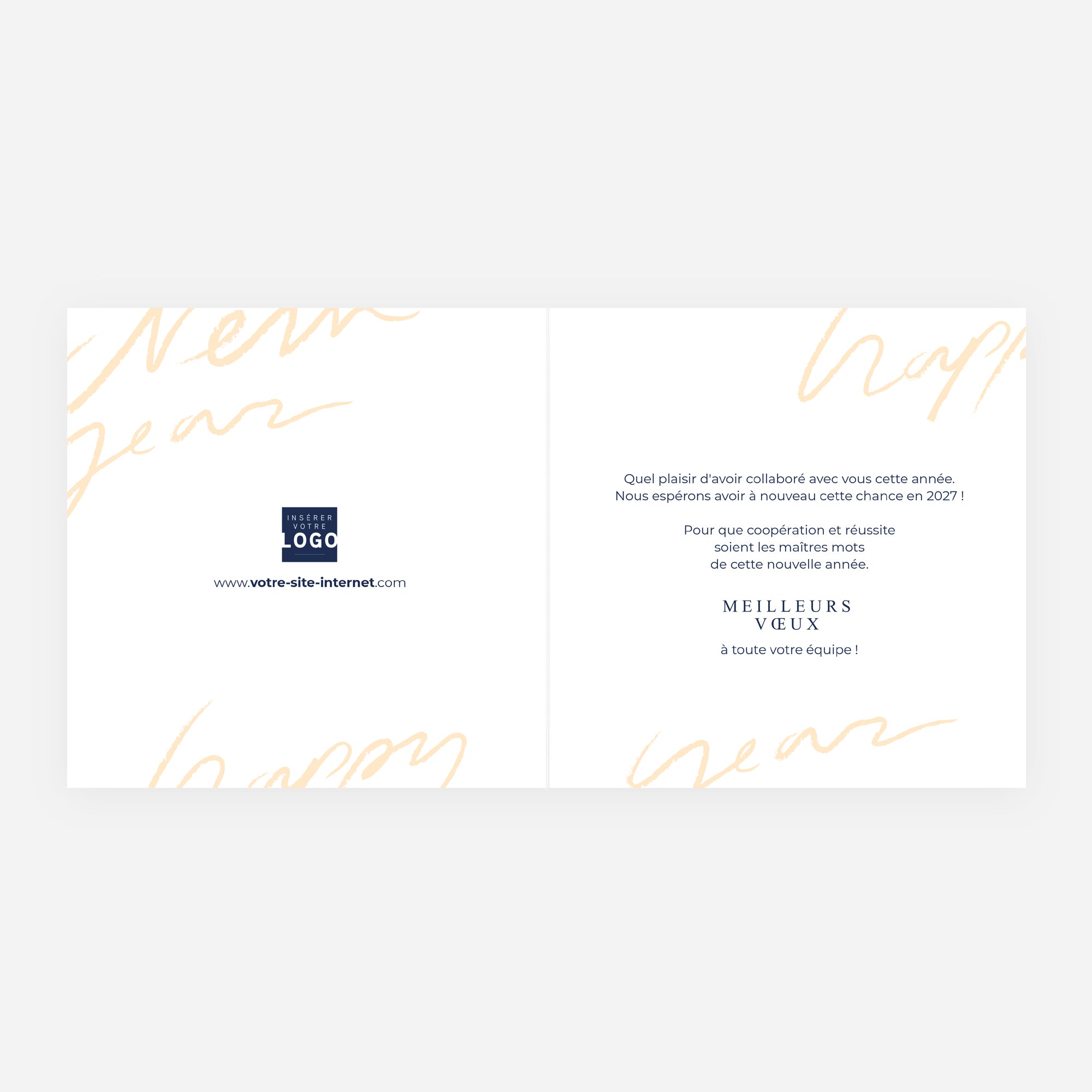 Geste Manuscrit | Vœux professionnels • Carte de voeux • Carré double photo N° 2