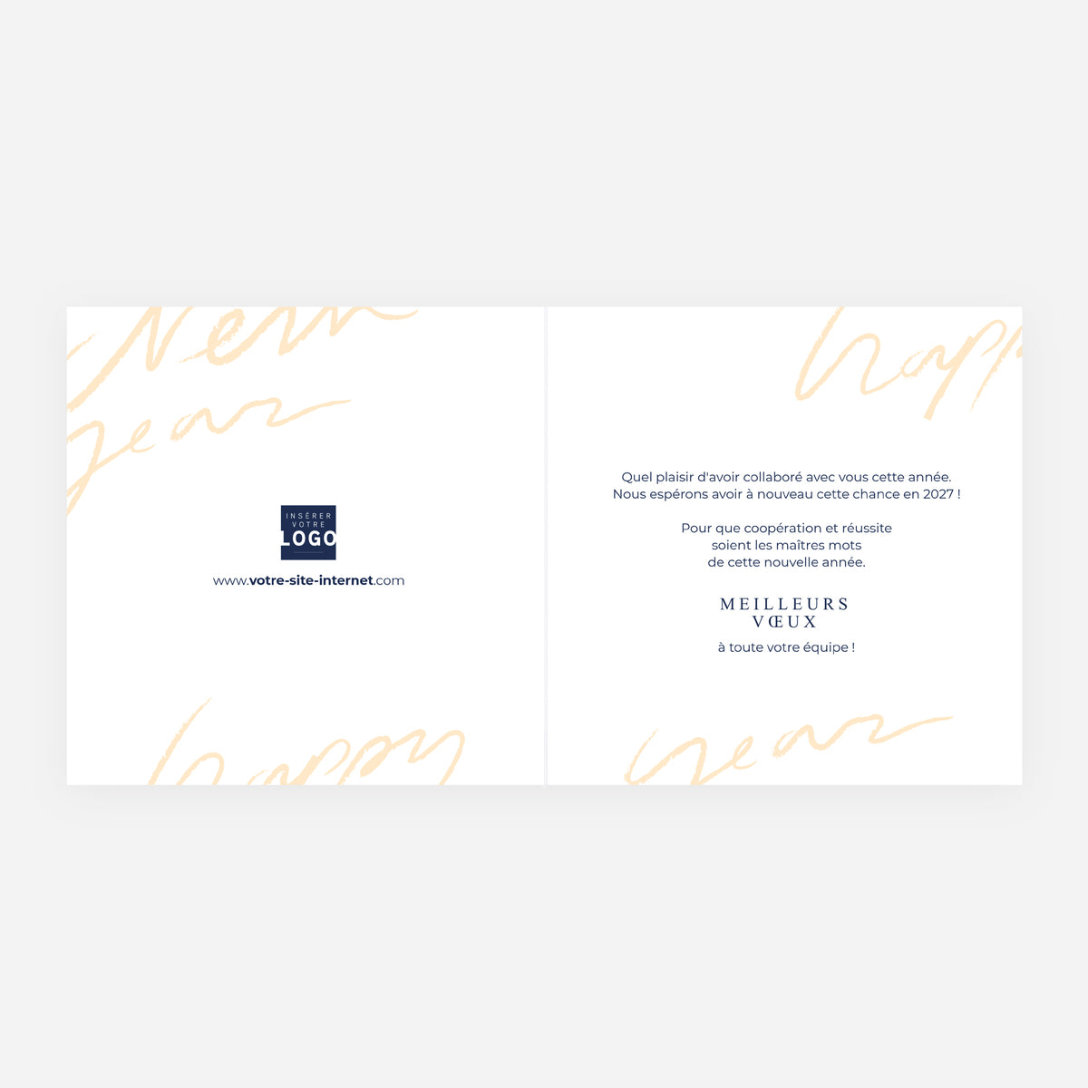 Geste Manuscrit | Vœux professionnels • Carte de voeux • Carrée pliable photo N° 2