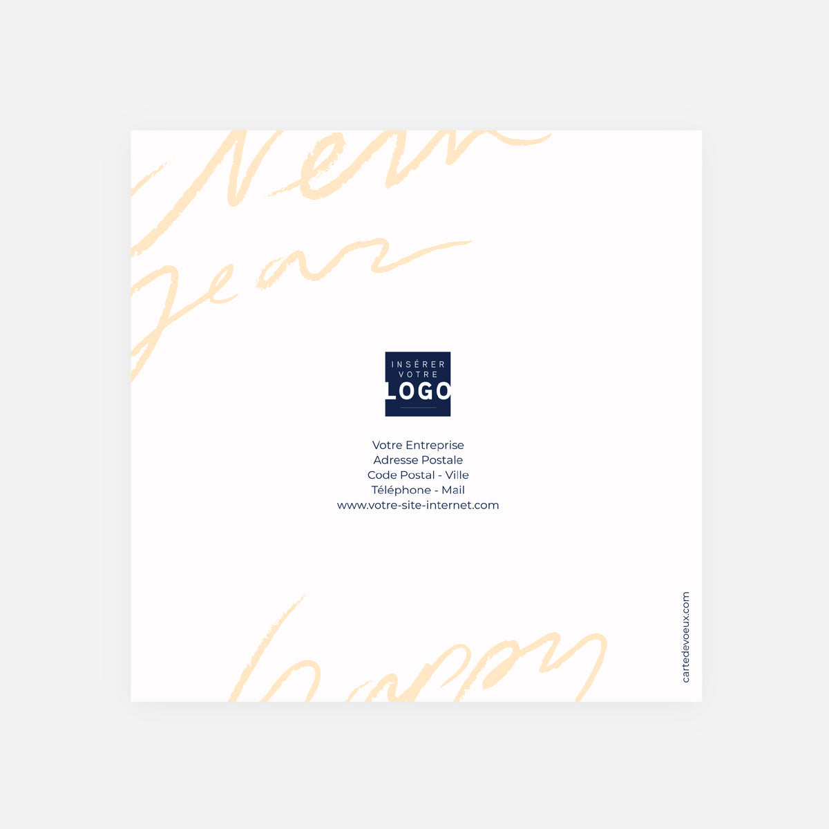 Geste Manuscrit | Vœux professionnels • Carte de voeux • Carrée pliable photo N° 3