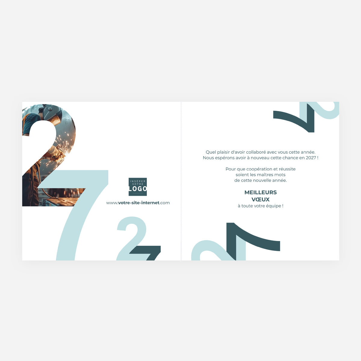 Un même horizon | Vœux professionnels • Carte de voeux • Carrée pliable photo N° 2