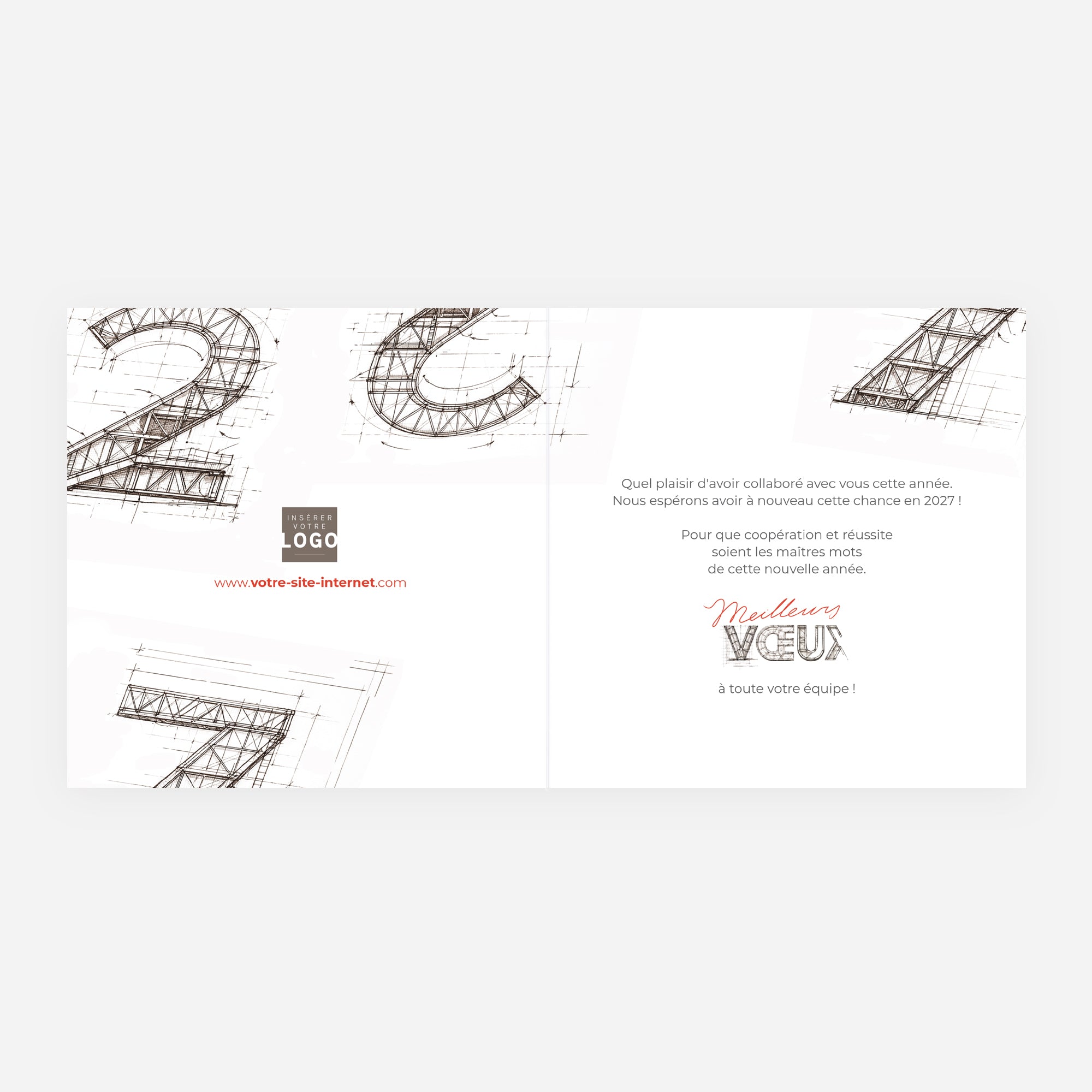 Construire Demain | Vœux professionnels • Carte de voeux • Carré double photo N° 2