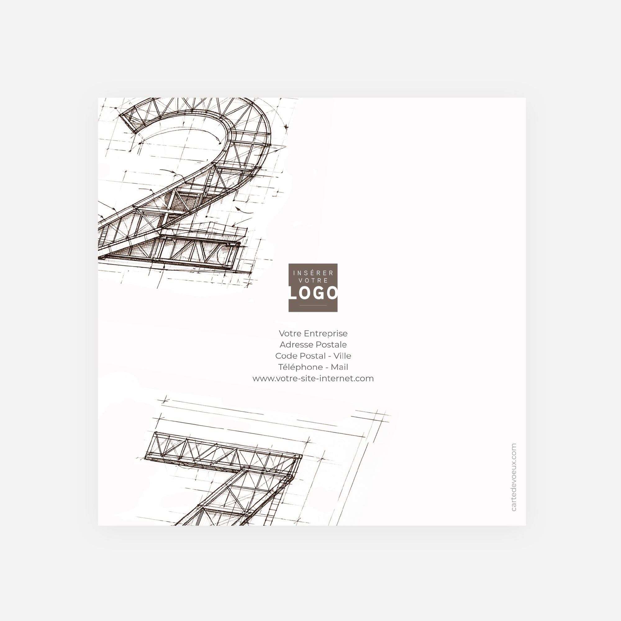 Construire Demain | Vœux professionnels • Carte de voeux • Carré double photo N° 3
