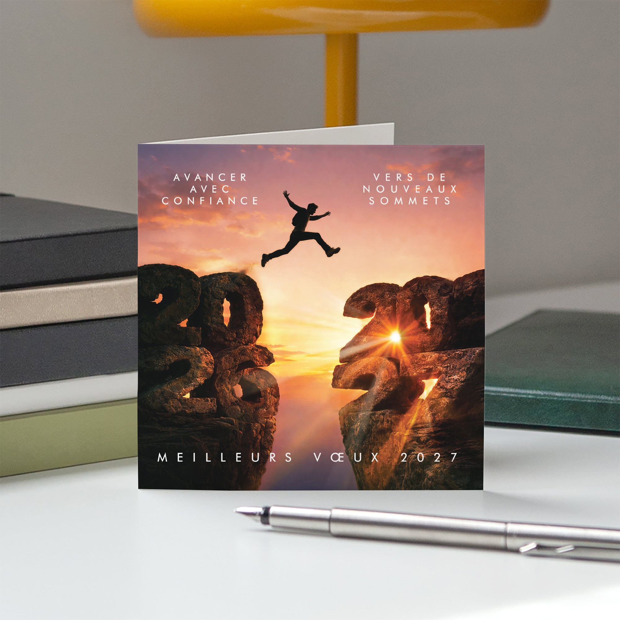 Vers de Nouveaux Horizons | Vœux professionnels • Carte de voeux • Carré double photo N° 5