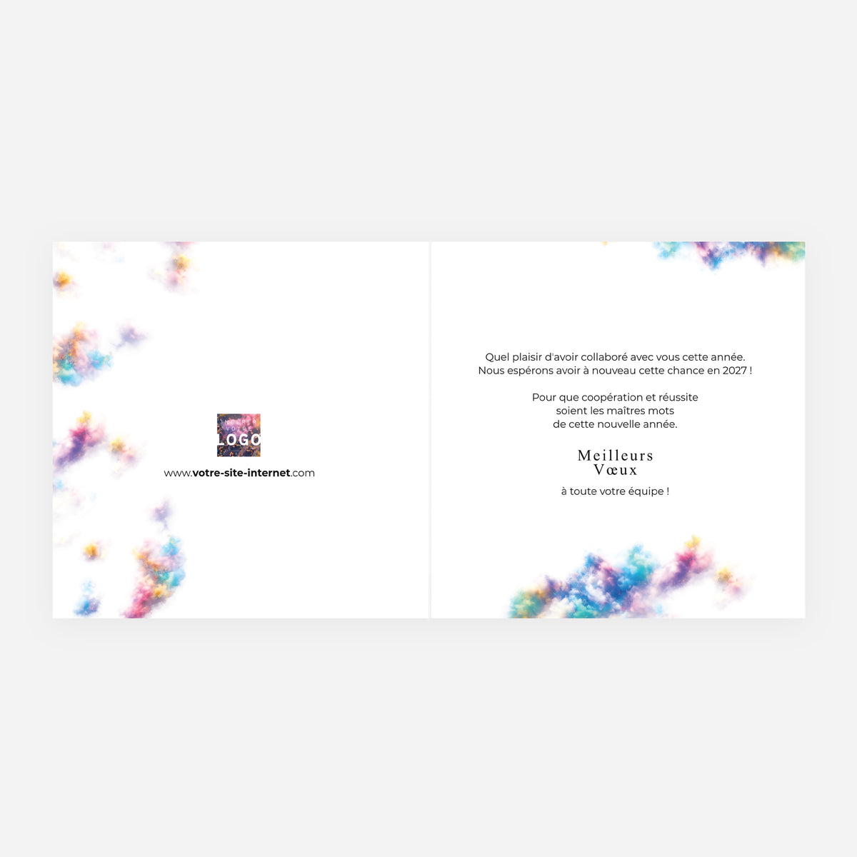 Ensemble en Couleurs | Vœux professionnels • Carte de voeux • Carrée pliable photo N° 2